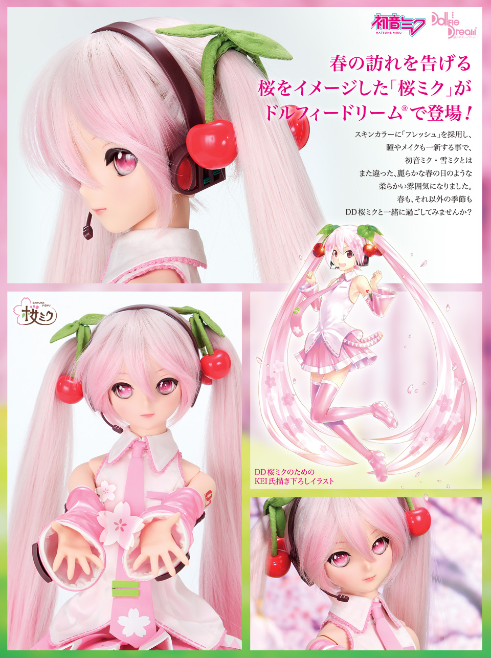 在庫品数量限定 ドルフィードリーム 桜ミク 衣装 DD 人形