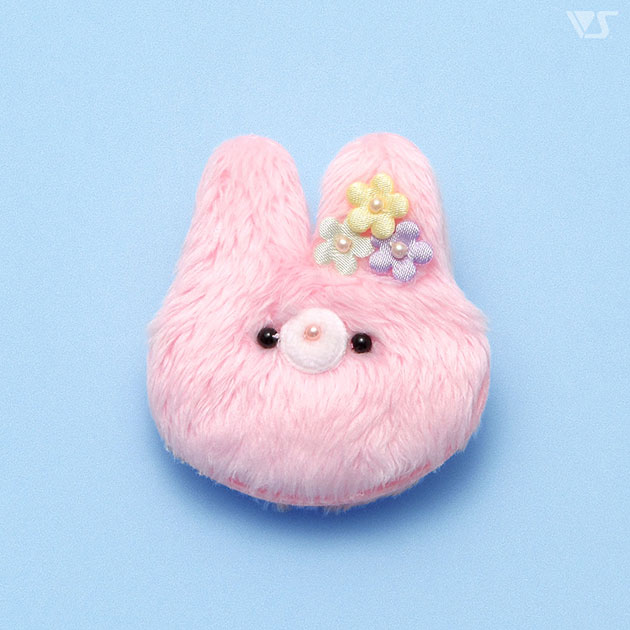 ふわふわうさぎクリップ（桃）