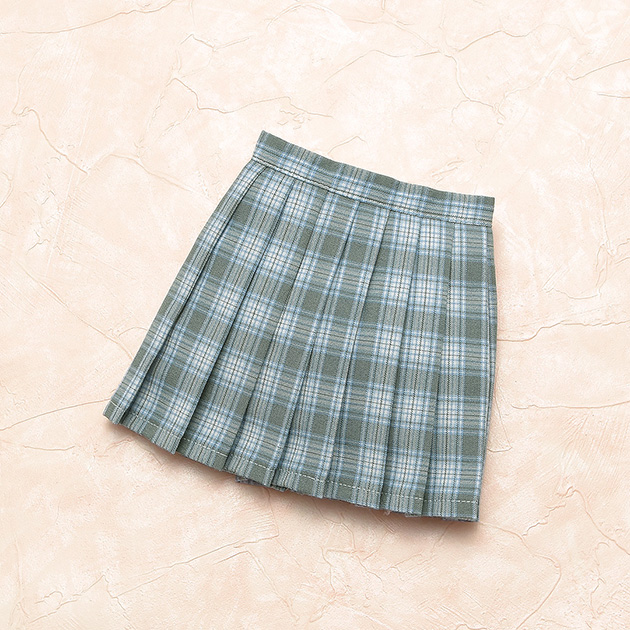 チェックスカート（水色）