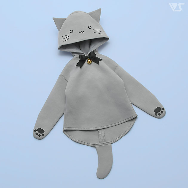 グレーねこパーカー
