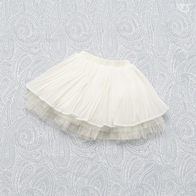 シフォンプリーツスカート（白）