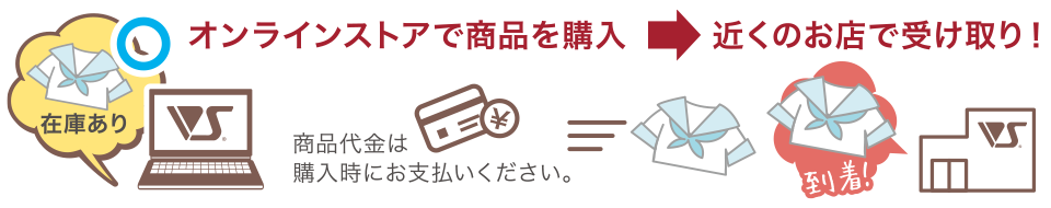 オンラインストアで商品を購入 → 近くのお店で受け取り!